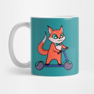 Fox On A Scooter Mug